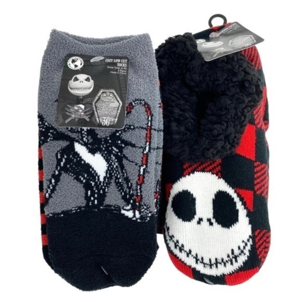 The Nightmare Before Christmas Jack Skellington Slipper Socks Lot